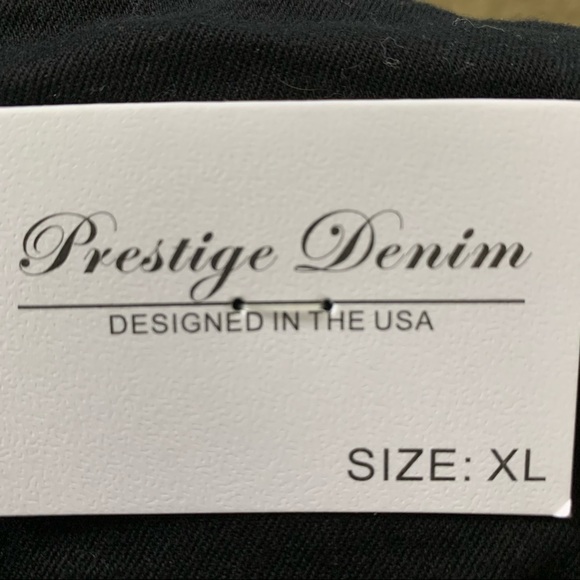 Prestige Denim NWT Destroyed Black Short Overalls - Picture 9 of 12